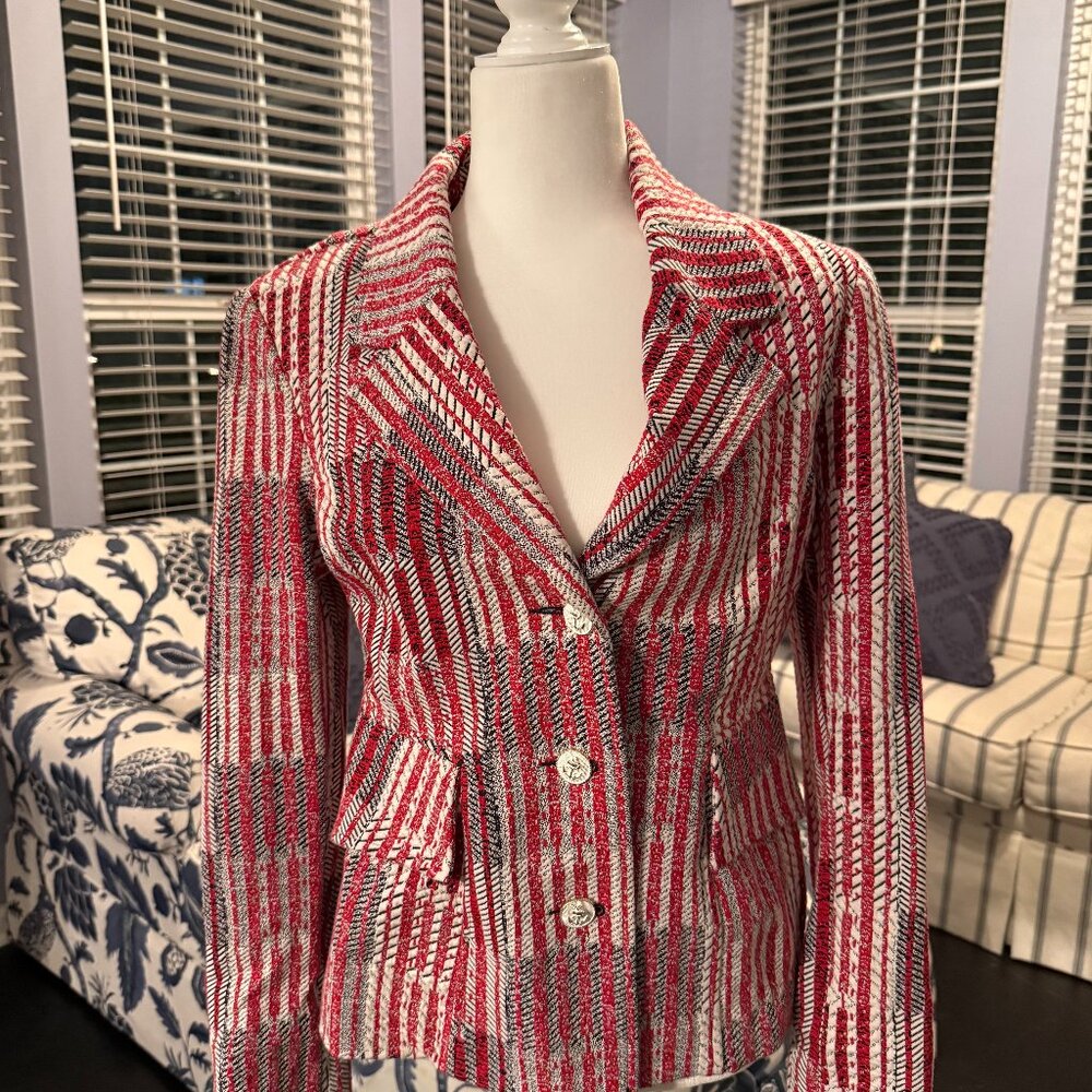 CAbi Patchwork Blazer Red/Blue S